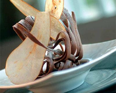 Creme brulée poire chocolat par thierry Barot La Grange des Agapes Cogolin 